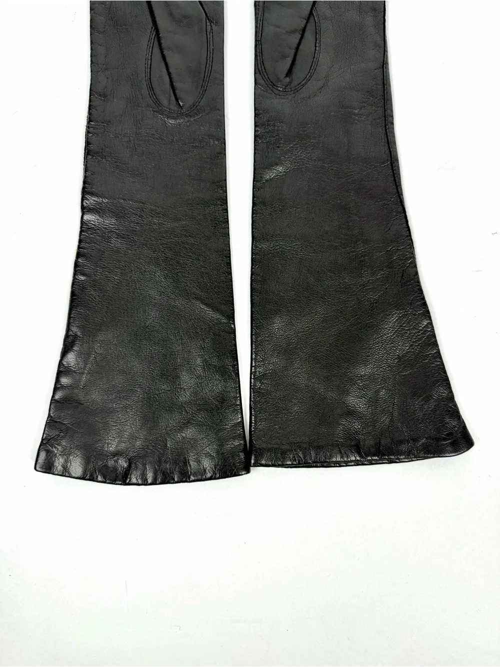 Vintage Black Long Leather Gloves Lined size 6 made in Italy